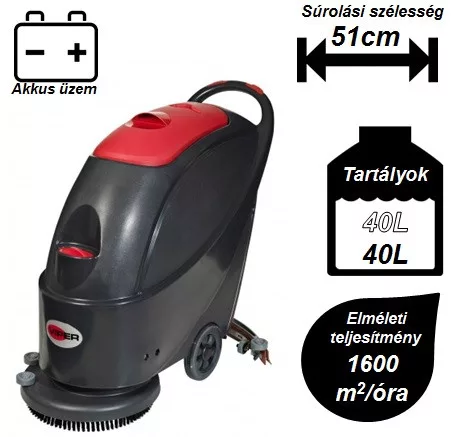Viper AS 510 B akkus padlótisztító gép (kefe+akku+töltő+szívógumi)