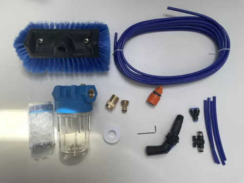 Teleszkópos napelem tisztító kefe 10m-es / 5"-os mobil vízszűrővel / Solar panel cleaner