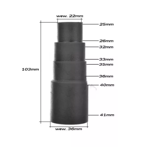 Szerszám adapter lépcsős, gumi, DN35