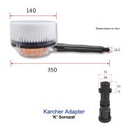 Forgó mosókefe Karcher K2 K3 K4 K5 K6 K7 magasnyomású mosóhoz + kerti tömlőre