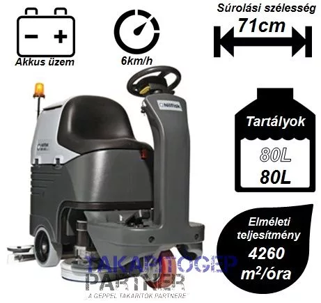Nilfisk BR 752 padlótisztító (akku+töltő+kefe)