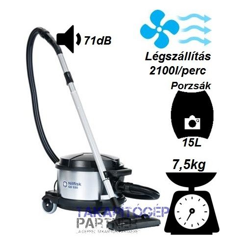 Nilfisk GD 930 prémium szállodai porszívó + AJÁNDÉK
