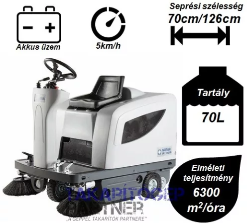 Nilfisk SR 1101 B seprőgép (akku+töltő+kefe)